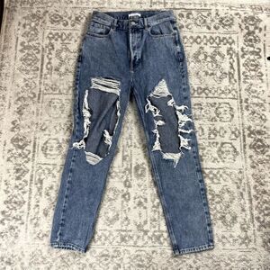 Pacsun Women's Blue Denim Ultra High Rise Slim Straight Butterfly Jeans Size 28